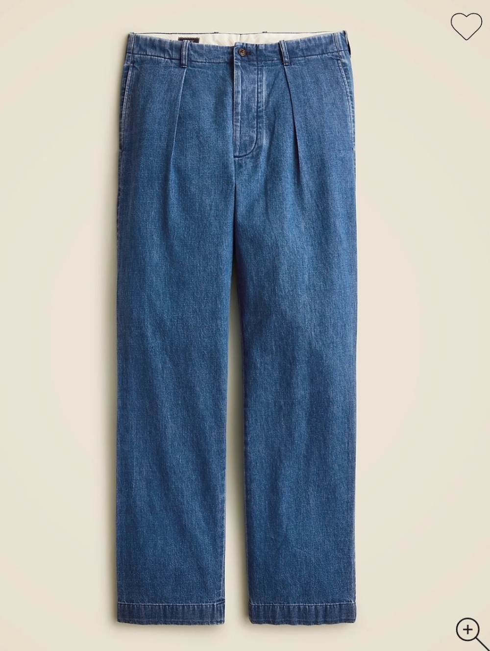 NWT J. Crew Men's Relaxed-fit pleated suit pant in Japanese Denim Sz 34x32 $148